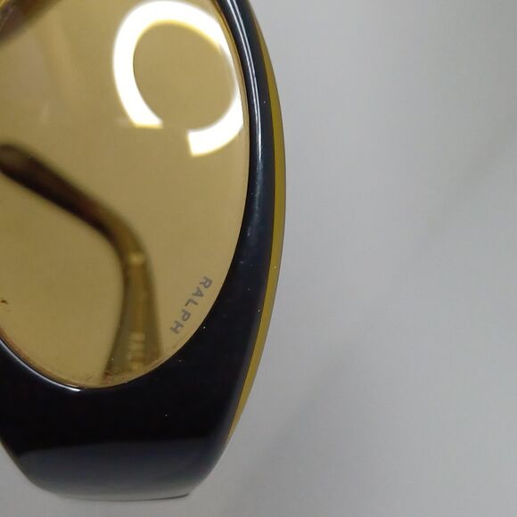 Ralph Ralph Lauren Sunglasses One Size Black Yellow Tint Oval Unisex Y2K Retro - Picture 11 of 16
